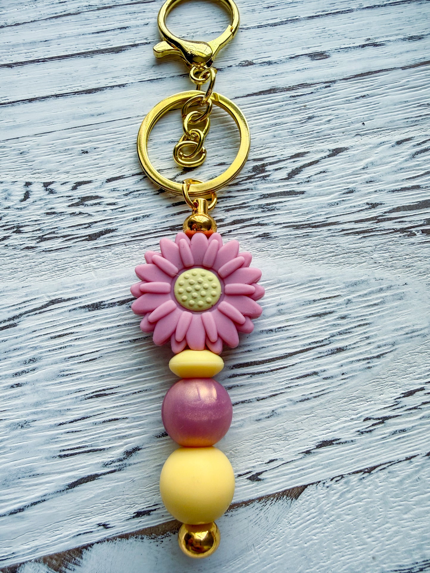 Pink Daisy Keychain