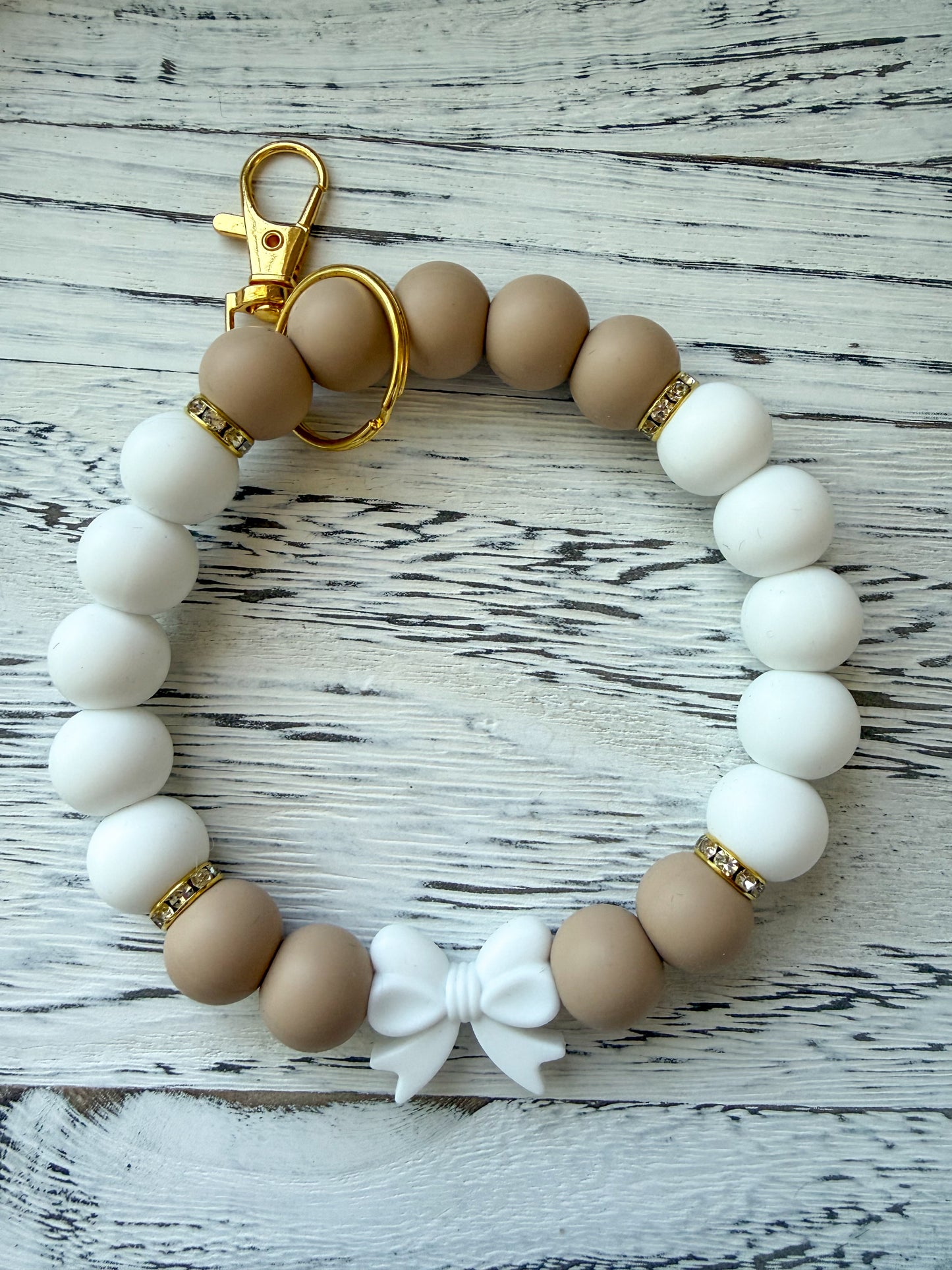 Bow Wristlet (Silicone Beaded Keychain Bracelet)