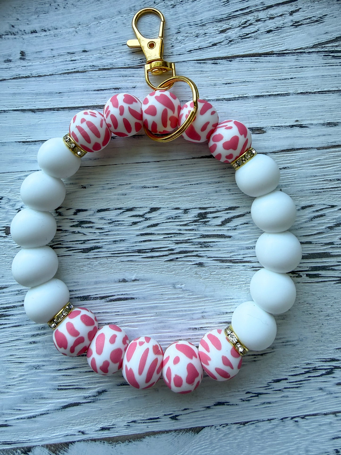 Animal Print Wristlet (Silicone Beaded Keychain Bracelet)
