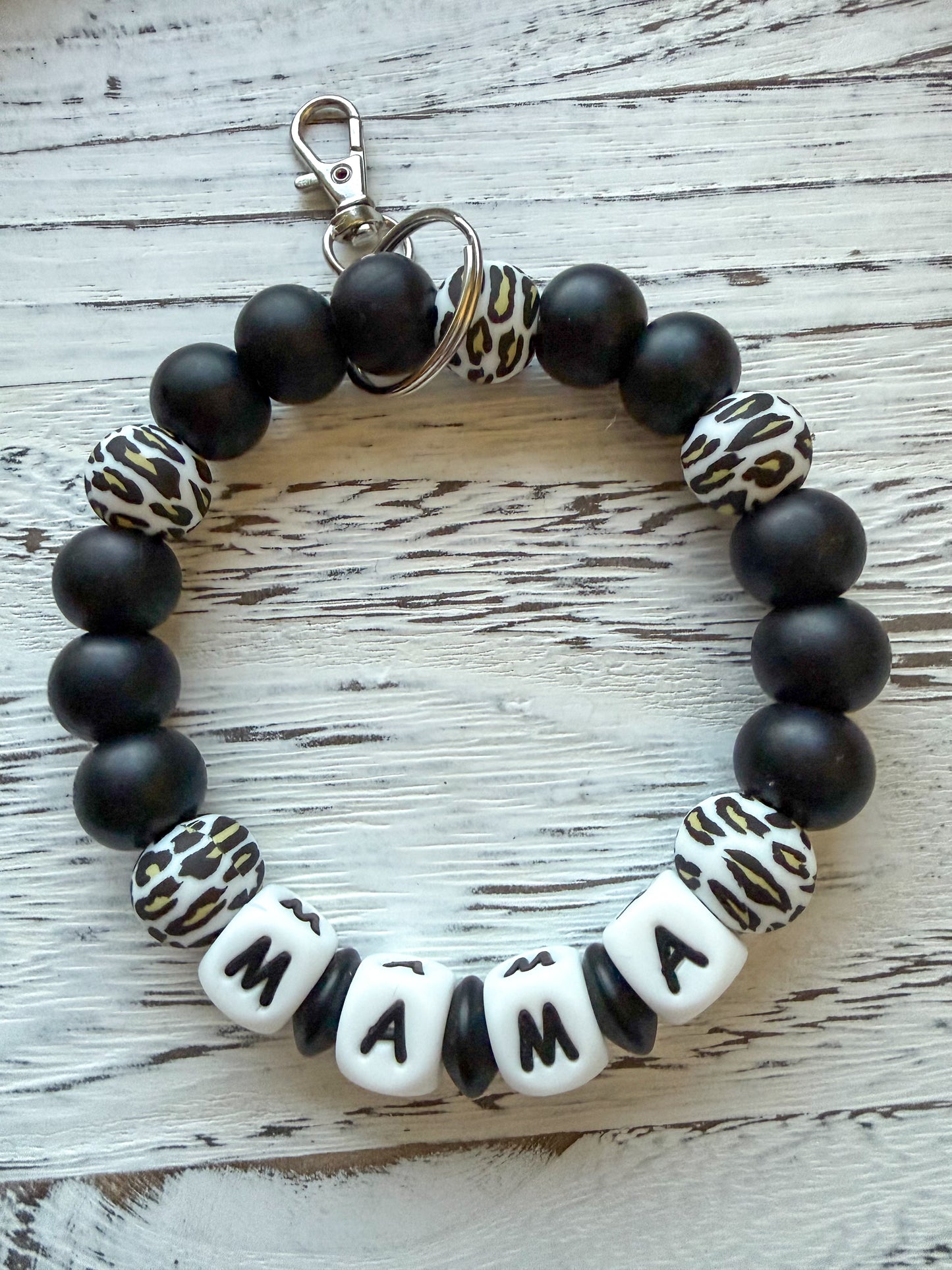 Mama Wristlet (Silicone Beaded Keychain Bracelet)