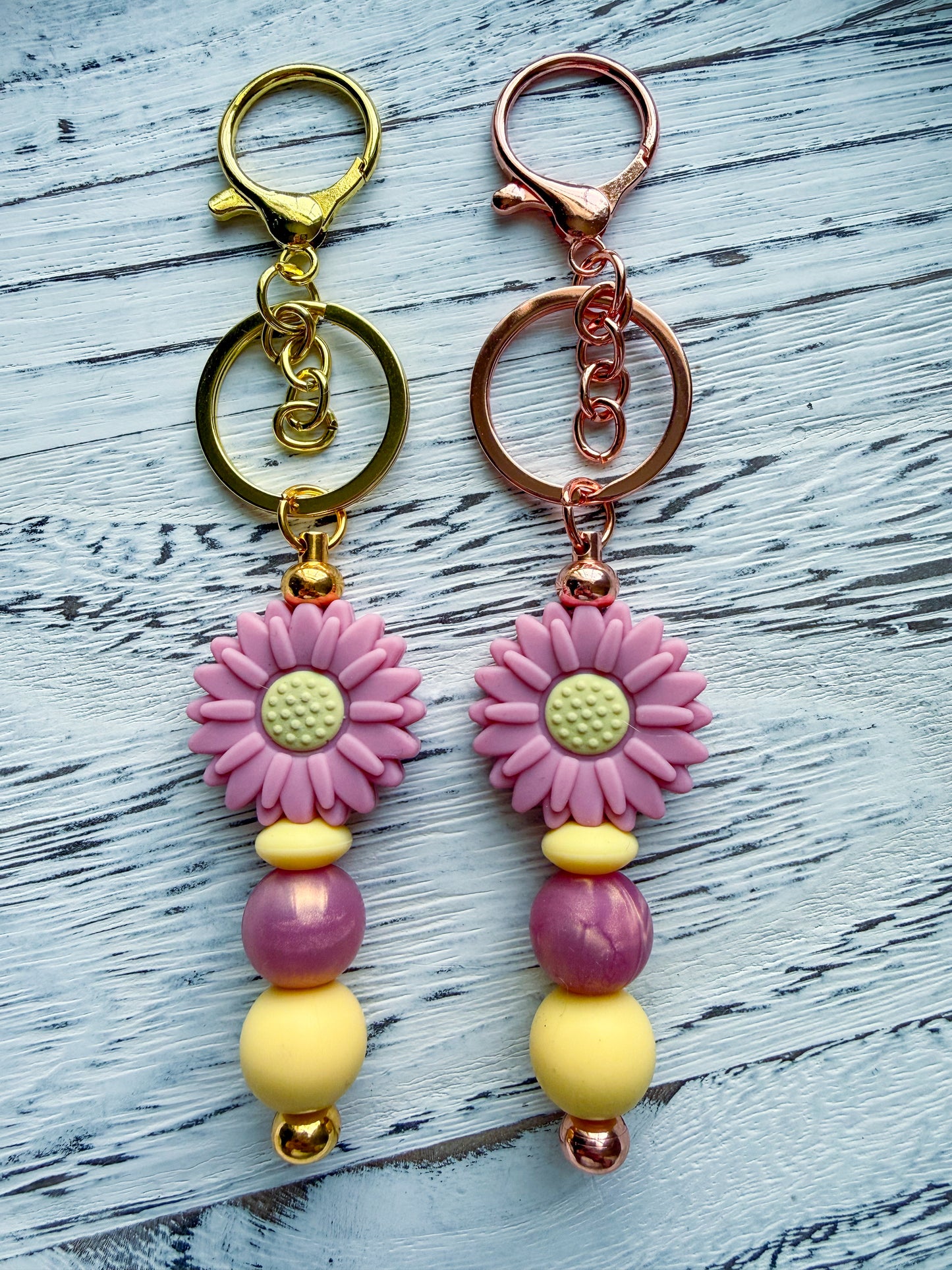 Pink Daisy Keychain