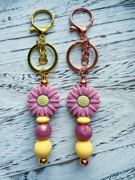 Pink Daisy Keychain