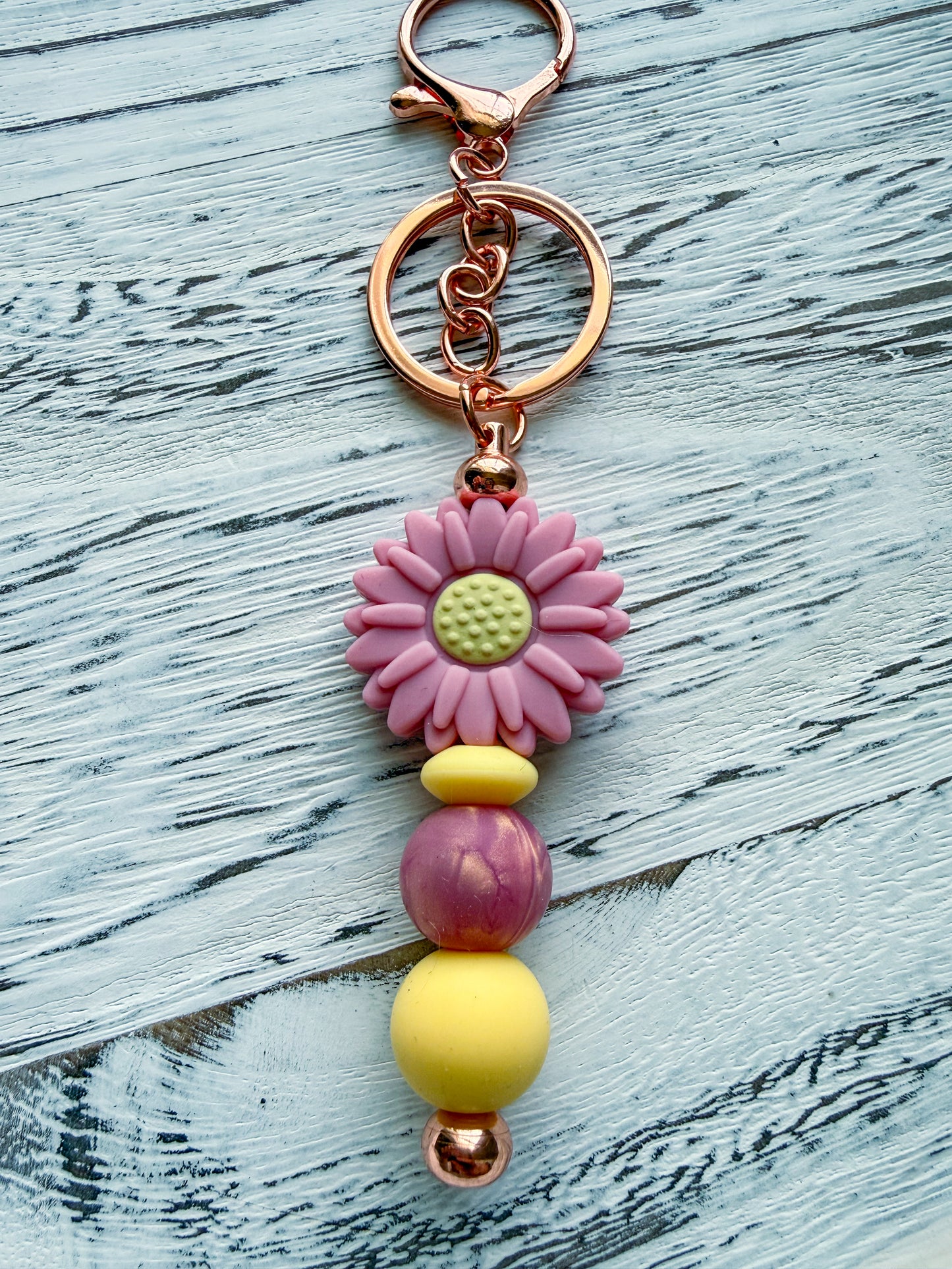 Pink Daisy Keychain