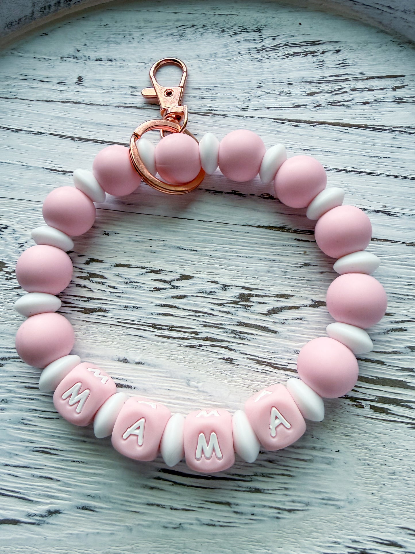 Mama Wristlet (Silicone Beaded Keychain Bracelet)