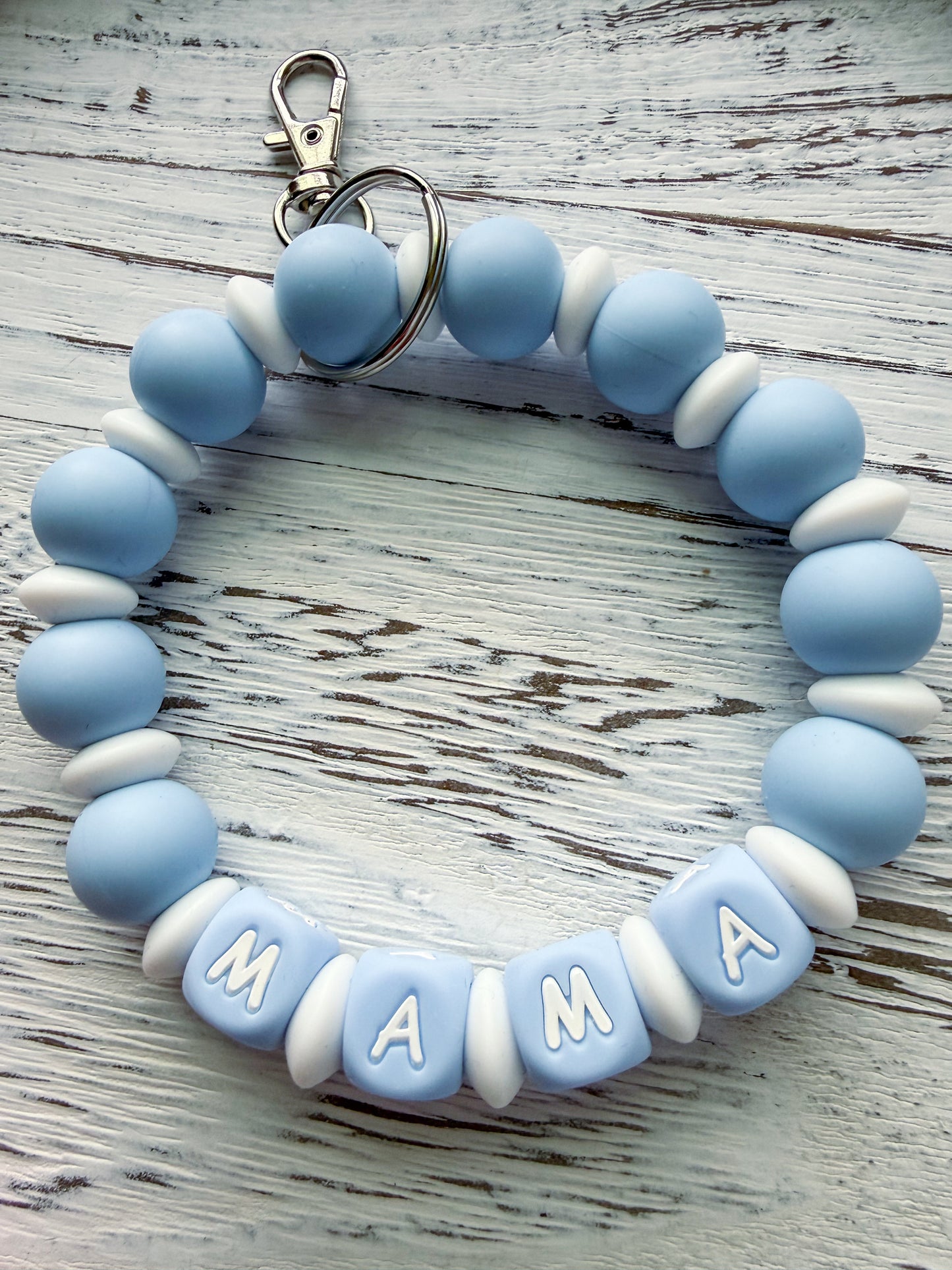 Mama Wristlet (Silicone Beaded Keychain Bracelet)