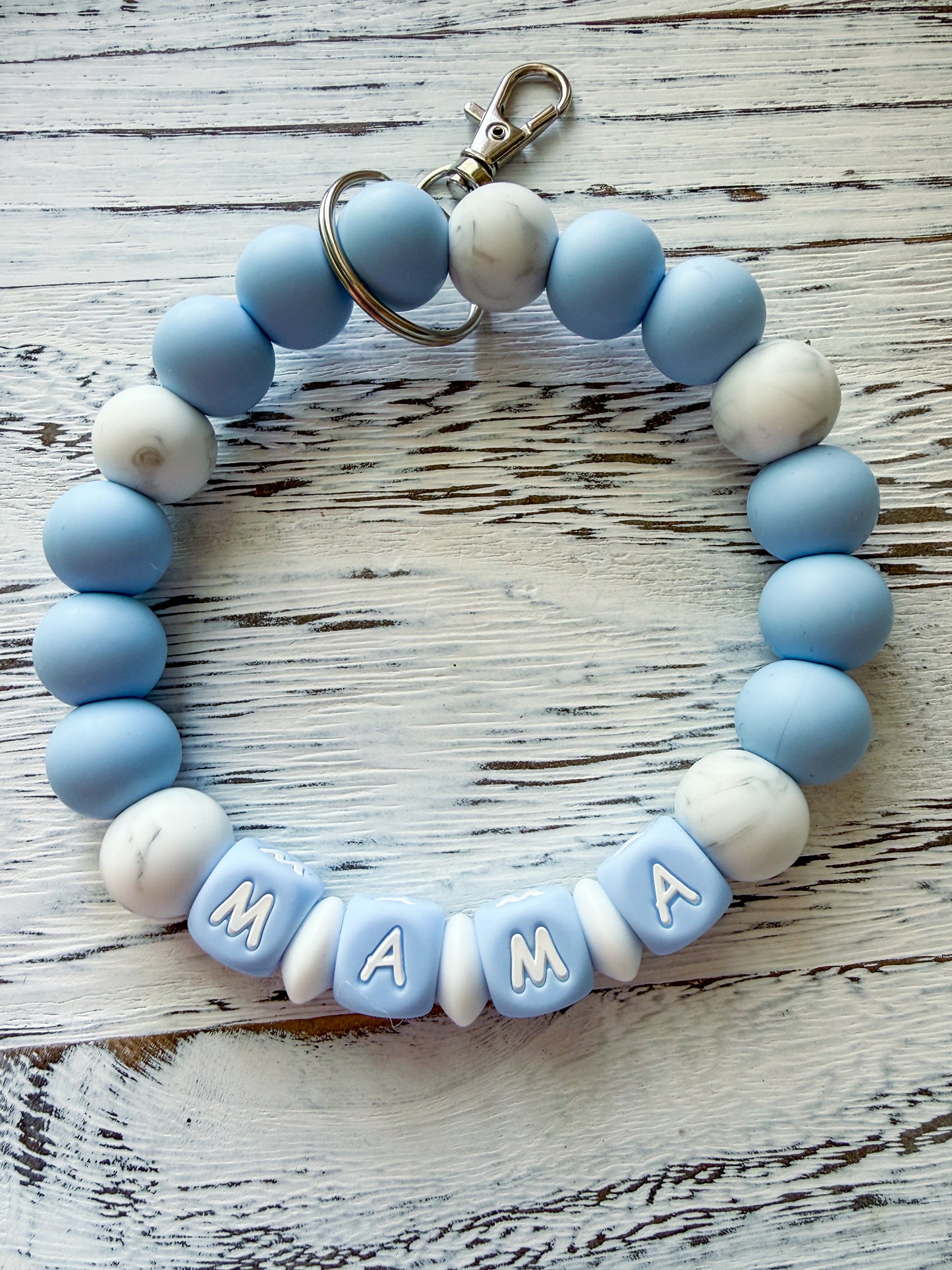 Mama Wristlet (Silicone Beaded Keychain Bracelet)