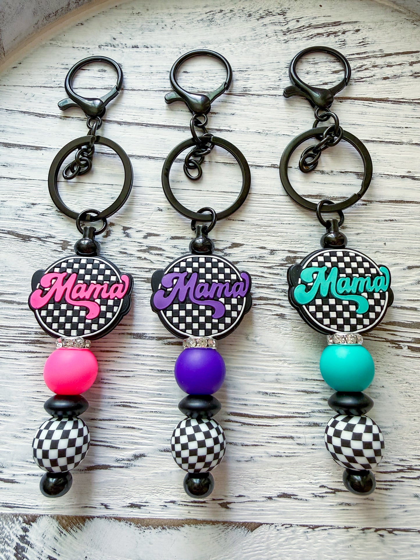 Mama Love Keychains - Checkered